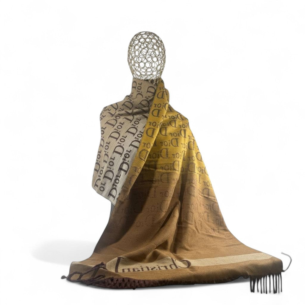 Dior Double-Face Luxury Scarf 🤎 | Reversible Monogram Shawl with Tassels