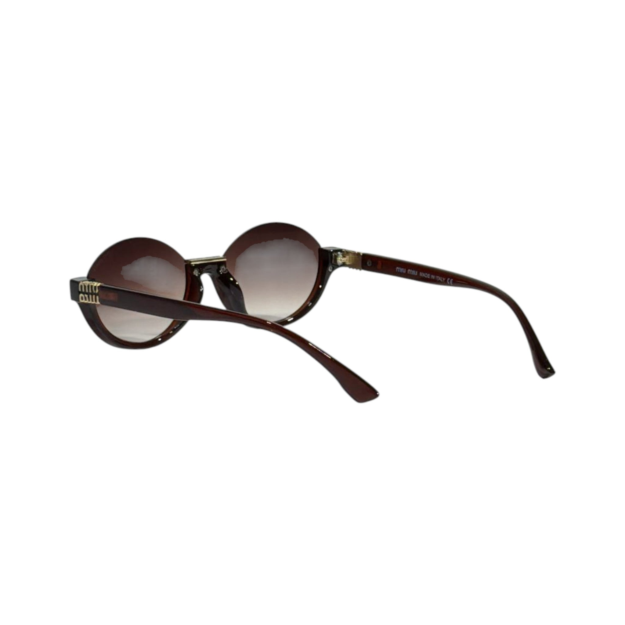 🤎 Miu Miu Round Sunglasses | Brown Gradient Lenses & Glossy Frame ✨