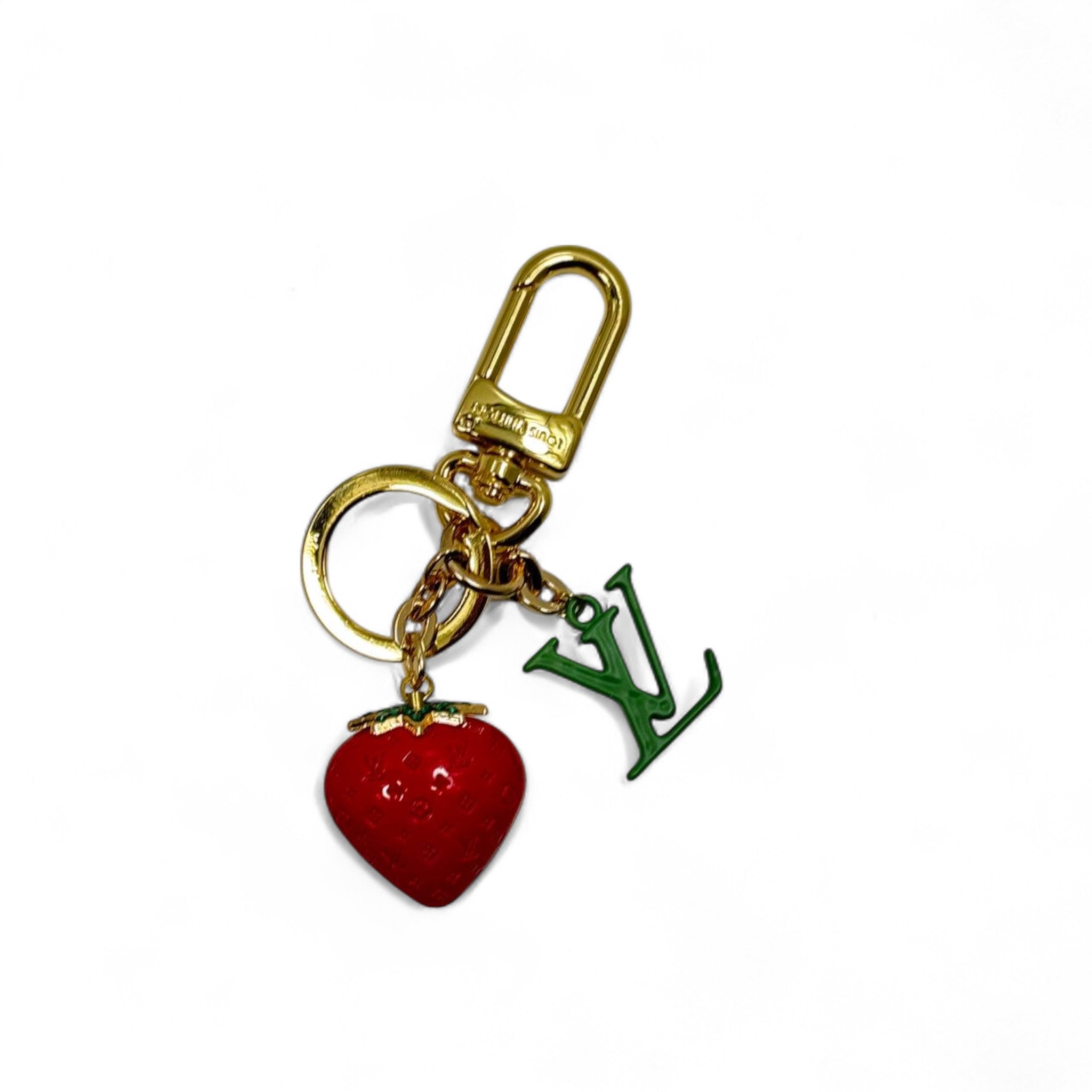 Louis Vuitton Strawberry Charm Keychain 🍓✨ – Limited Fruity Edition