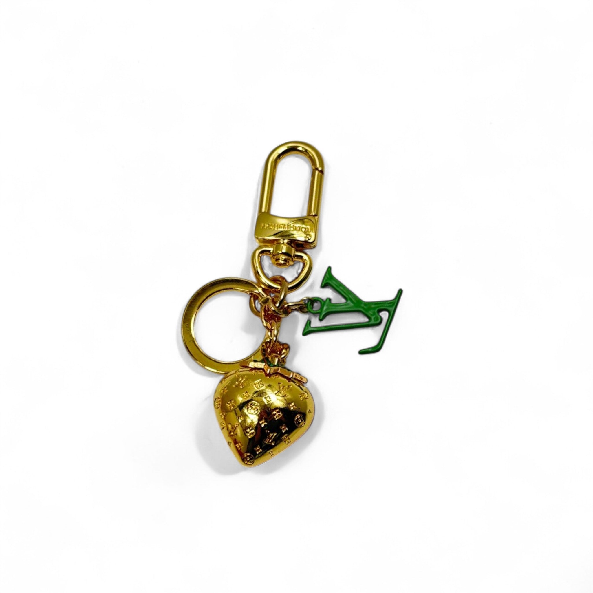 Louis Vuitton Gold Strawberry Keychain ✨🍓 – Luxe Monogram Charm