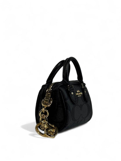 🖤 Coach Mini Signature Black Bag Charm – Iconic Elegance in Every Detail ✨