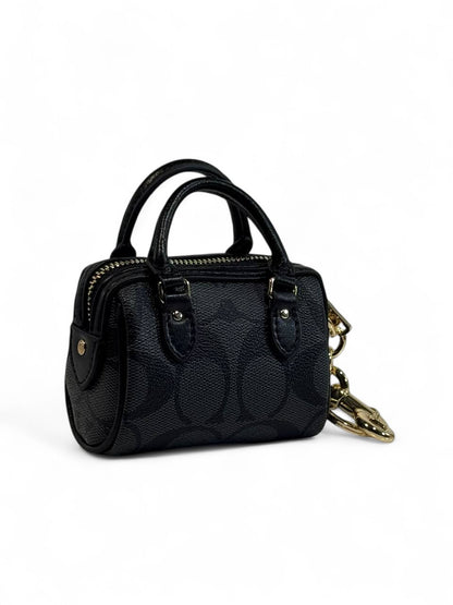 🖤 Coach Mini Signature Black Bag Charm – Iconic Elegance in Every Detail ✨