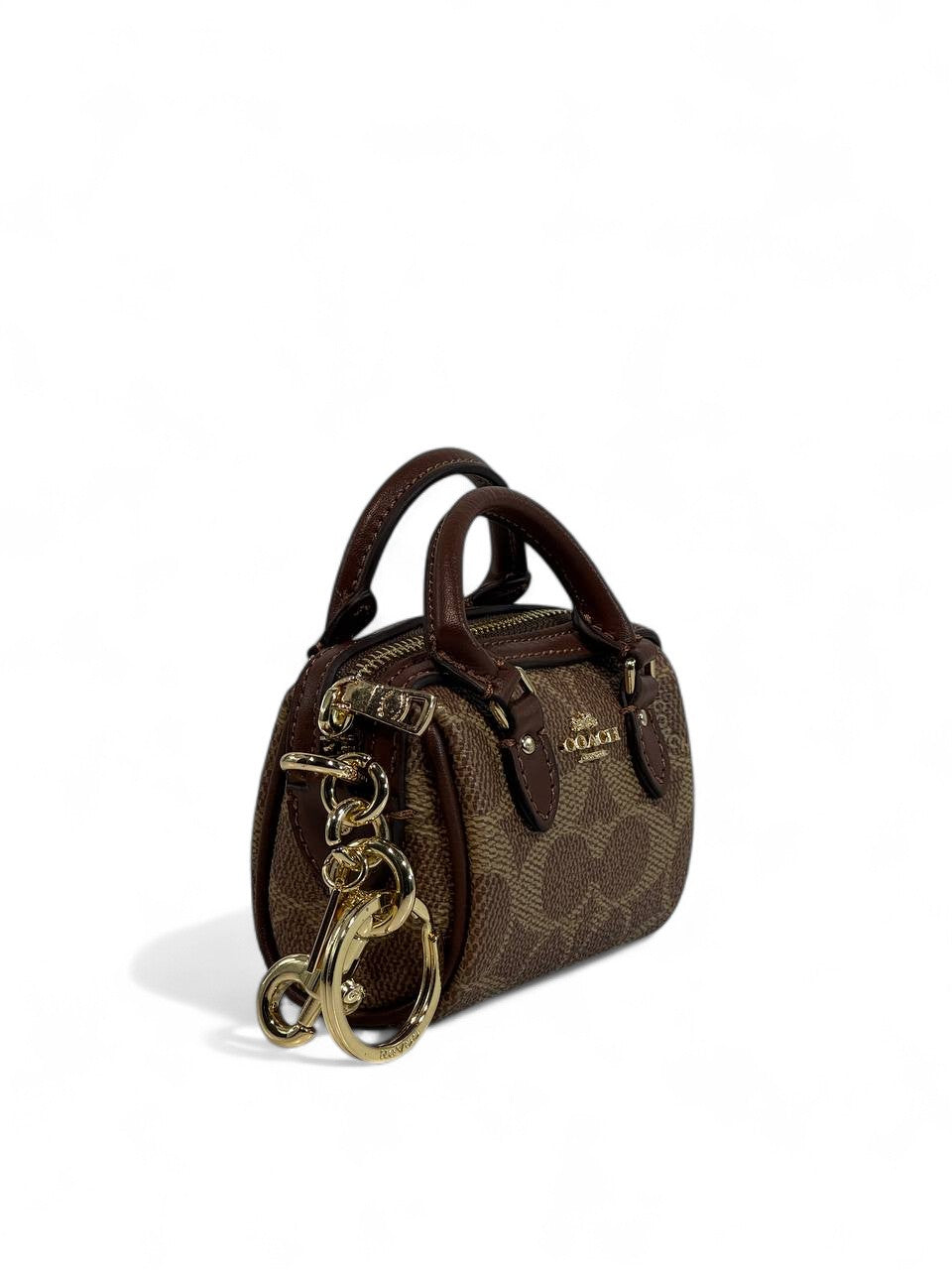 🤎 Coach Mini Signature Brown Bag Charm – Timeless Chic in Mini Form 👜