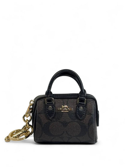 🤎 Coach Mini Signature Brown Bag Charm – Classic Elegance in Miniature Form ✨