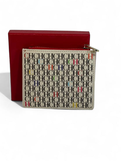 🎨 Carolina Herrera CH Rainbow Monogram Card Holder – Limited Edition Luxury 💼