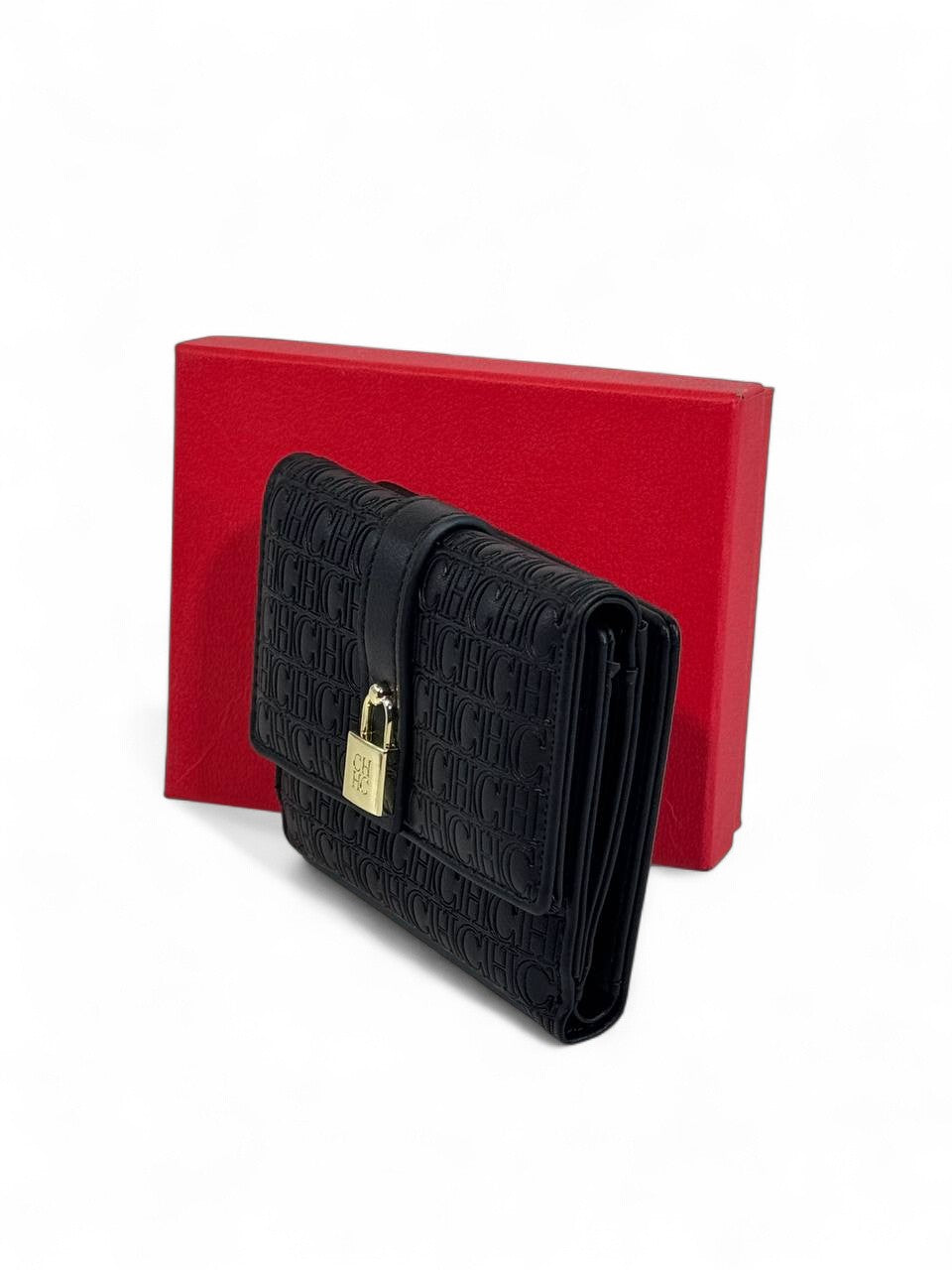 🖤 Carolina Herrera CH Embossed Wallet – Classic Black Elegance Edition 🖤