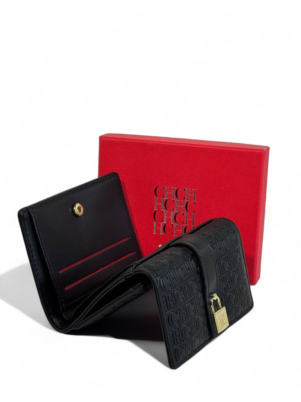 🖤 Carolina Herrera CH Embossed Wallet – Classic Black Elegance Edition 🖤