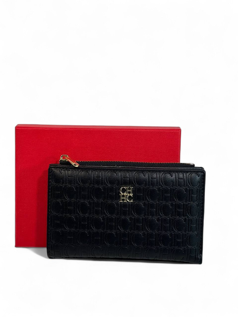 🖤 Carolina Herrera CH Embossed Long Wallet – Black Timeless Elegance Edition 💼