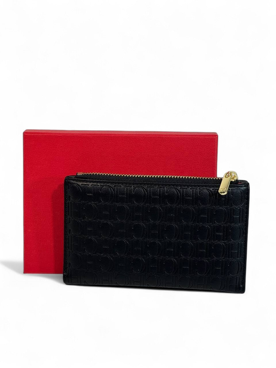 🖤 Carolina Herrera CH Embossed Long Wallet – Black Timeless Elegance Edition 💼