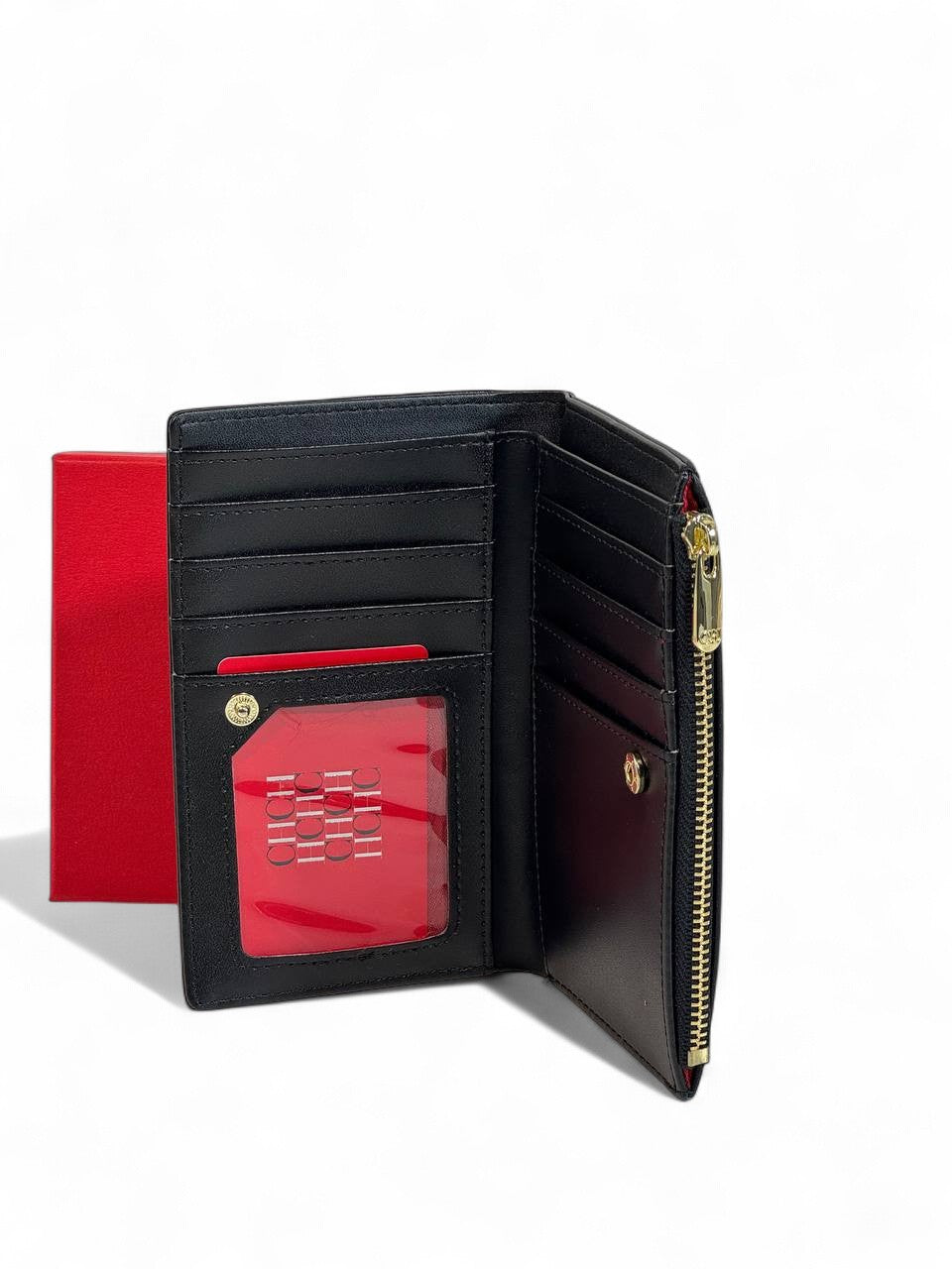 🖤 Carolina Herrera CH Embossed Long Wallet – Black Timeless Elegance Edition 💼