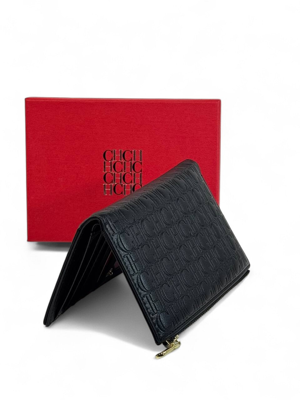 🖤 Carolina Herrera CH Embossed Long Wallet – Black Timeless Elegance Edition 💼