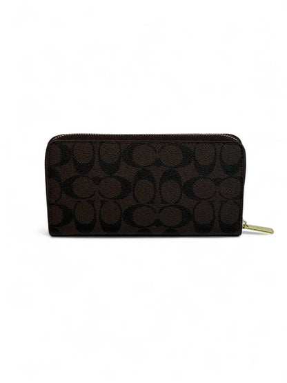 🤎 Coach Signature Zip-Around Wallet – Brown Monogram Edition 💼