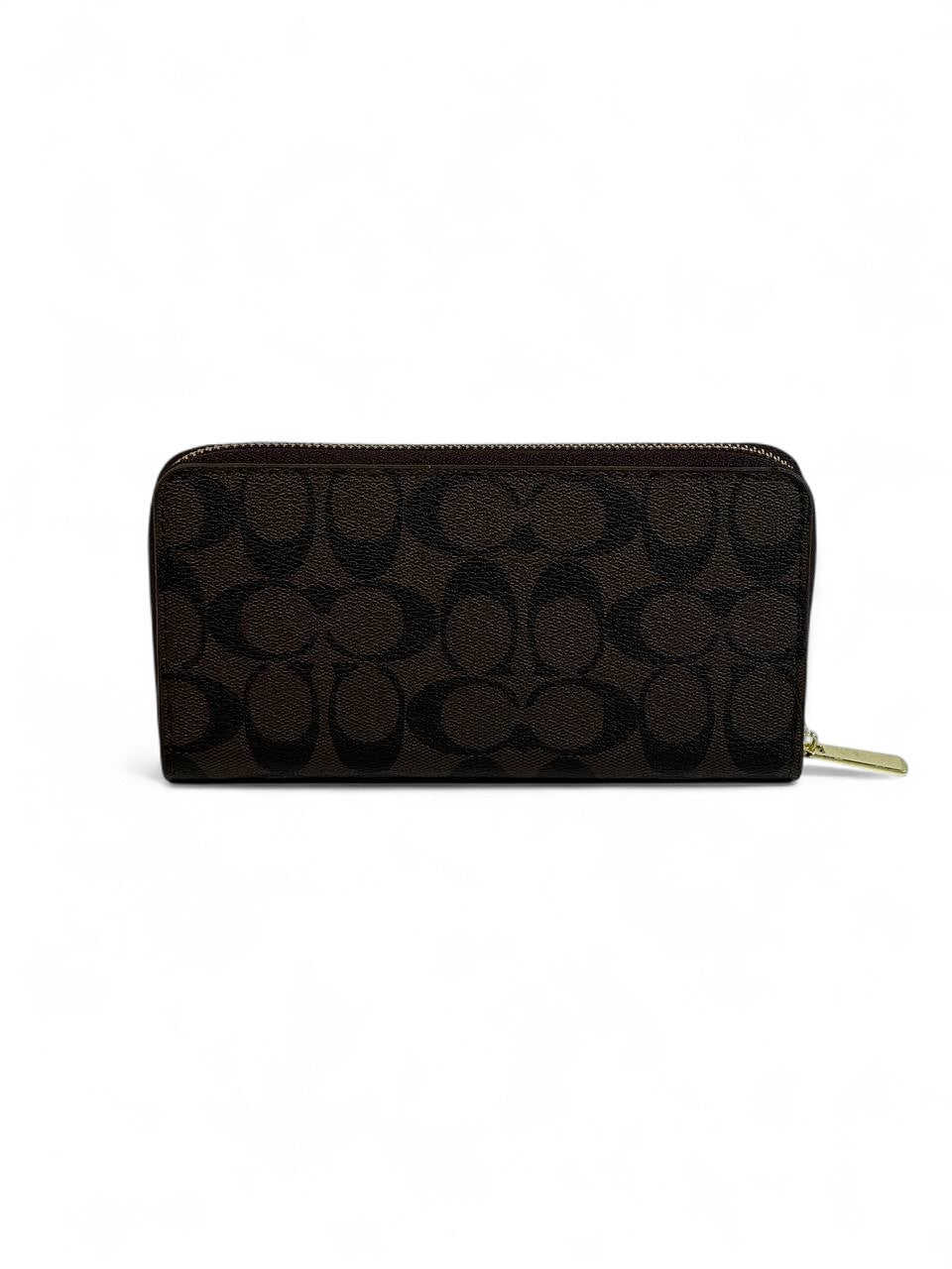 🤎 Coach Signature Zip-Around Wallet – Brown Monogram Edition 💼