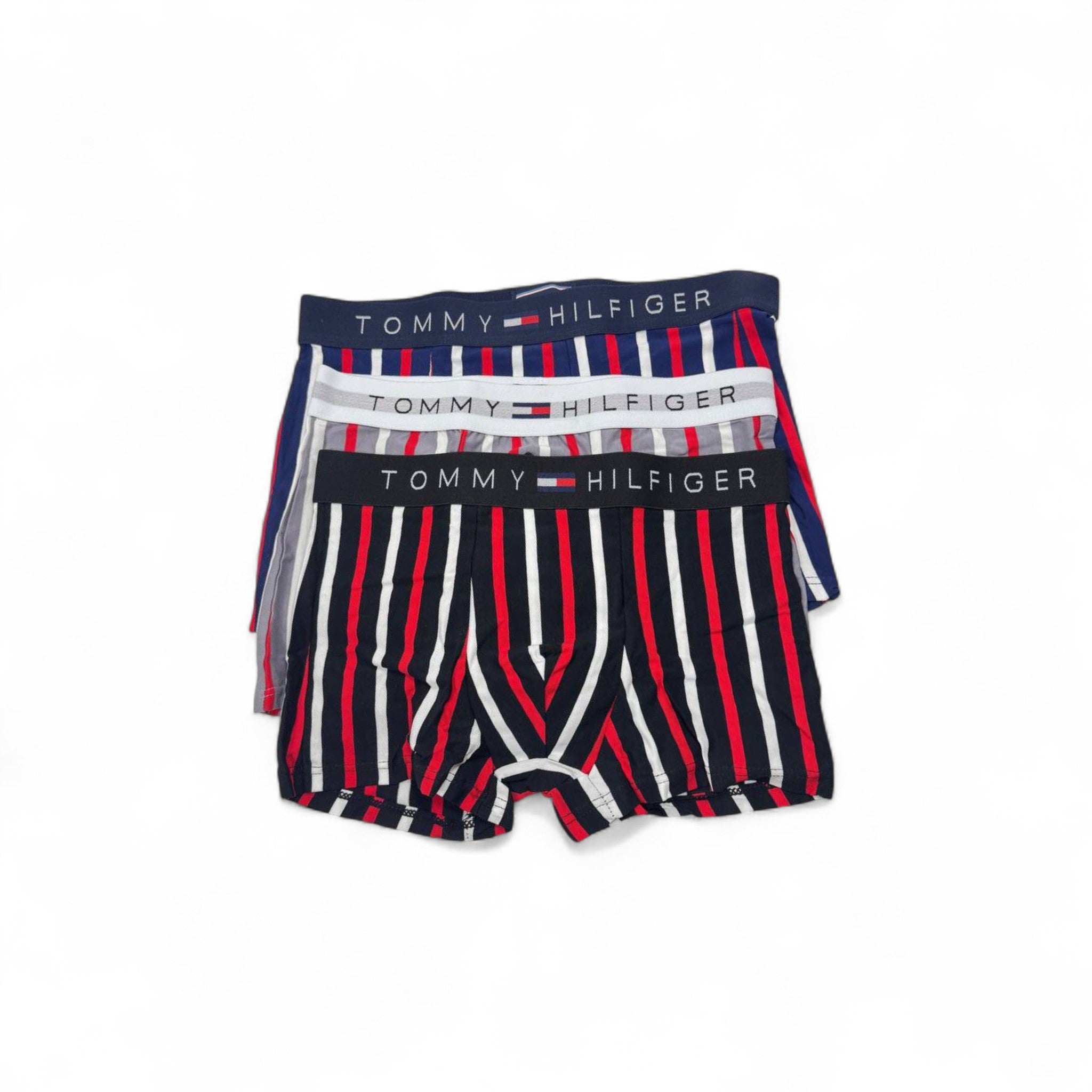 Tommy Hilfiger Striped Boxer Briefs - 3 Pack 🔵🔴⚪ | Bold & Comfy Style