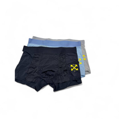 Off-White Style Boxer Briefs - 3 Pack ⚫🩵⚪ | Modern Edge & Breathable Fit