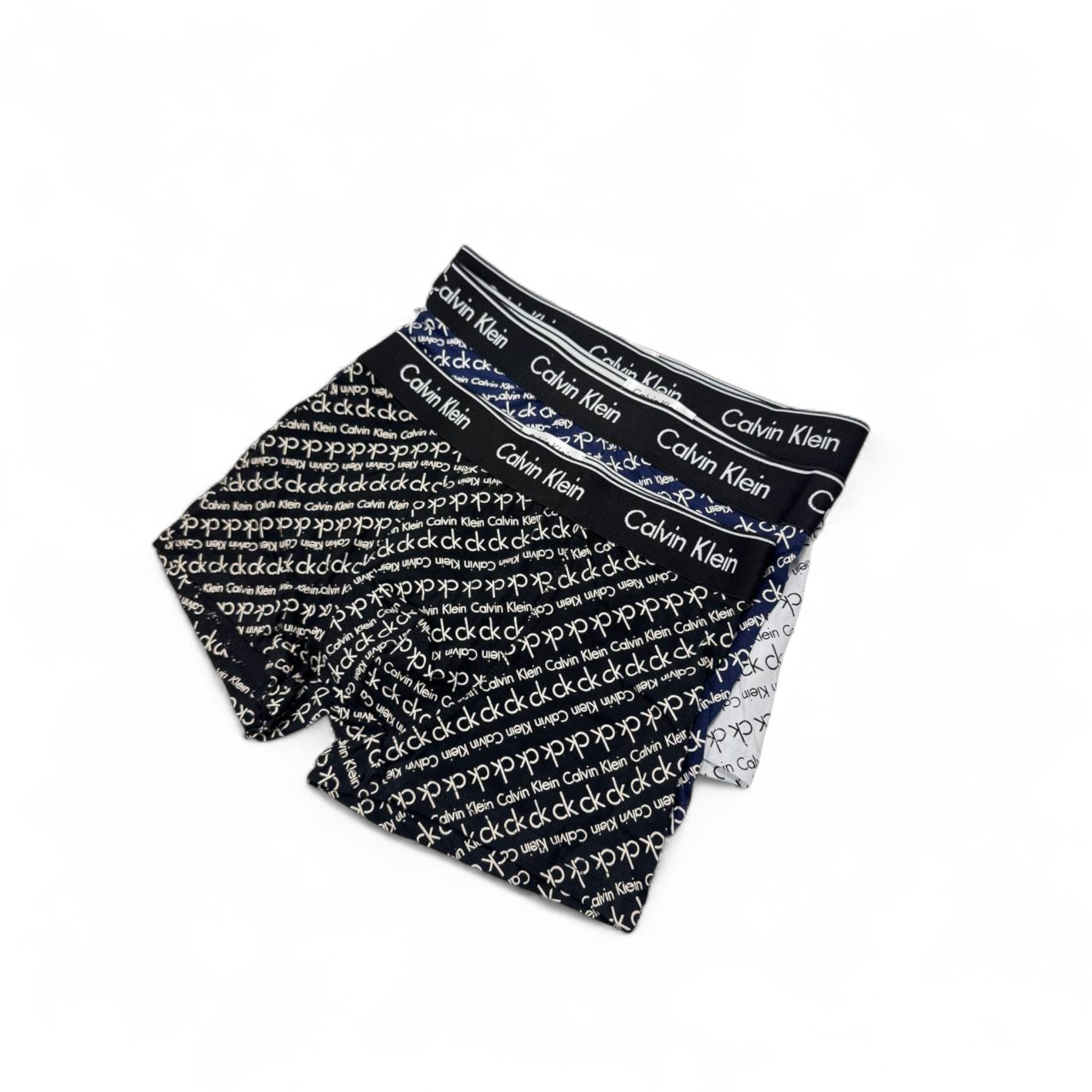 Calvin Klein All-Over Logo Boxer Briefs - 3 Pack 🖤🔵⚪ | Bold Print, Iconic Style