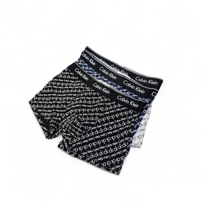 Calvin Klein All-Over Logo Boxer Briefs - 3 Pack 🖤🔵⚪ | Bold Print, Iconic Style