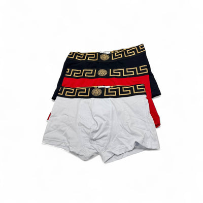 Versace Style Boxer Briefs – 3 Pack, Luxury Greek Key Design