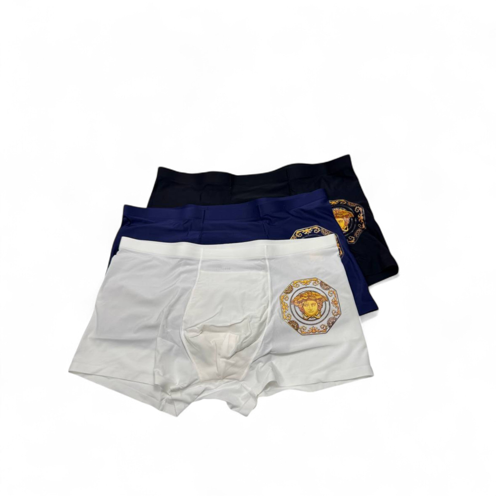 Versace Style Medusa Boxer Briefs - 3 Pack ⚪🔵⚫ | Royal Elegance & Ultimate Comfort