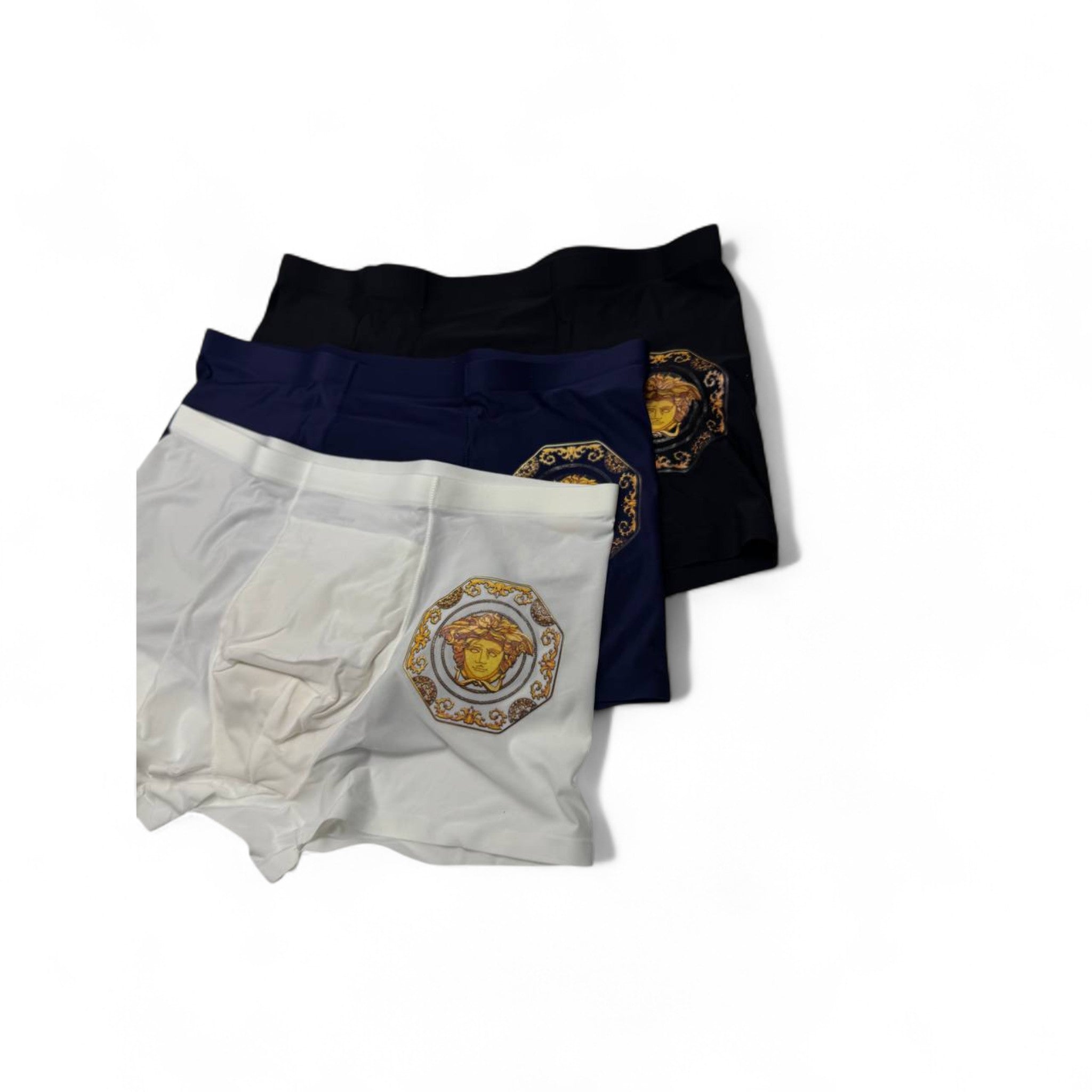 Versace Style Medusa Boxer Briefs - 3 Pack ⚪🔵⚫ | Royal Elegance & Ultimate Comfort