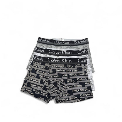 Calvin Klein All-Over Logo Boxer Briefs - 3 Pack ⚫⚪⚙️ | Monochrome Statement Style