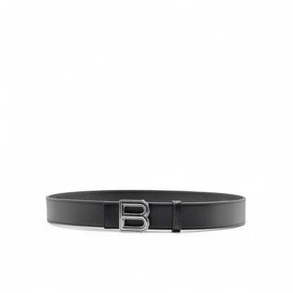 Balenciaga ‘B’ Logo Belt – 110 CM Black Leather 🖤 | Bold Designer Statement