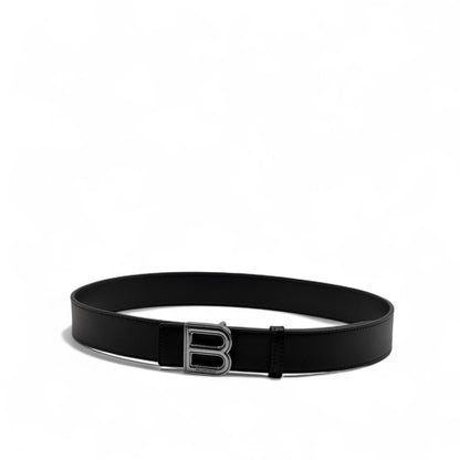 Balenciaga ‘B’ Logo Belt – 110 CM Black Leather 🖤 | Bold Designer Statement