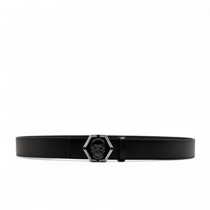 Philipp Plein Skull Belt – 125 CM 🖤 Bold Black Leather | Luxury Streetwear