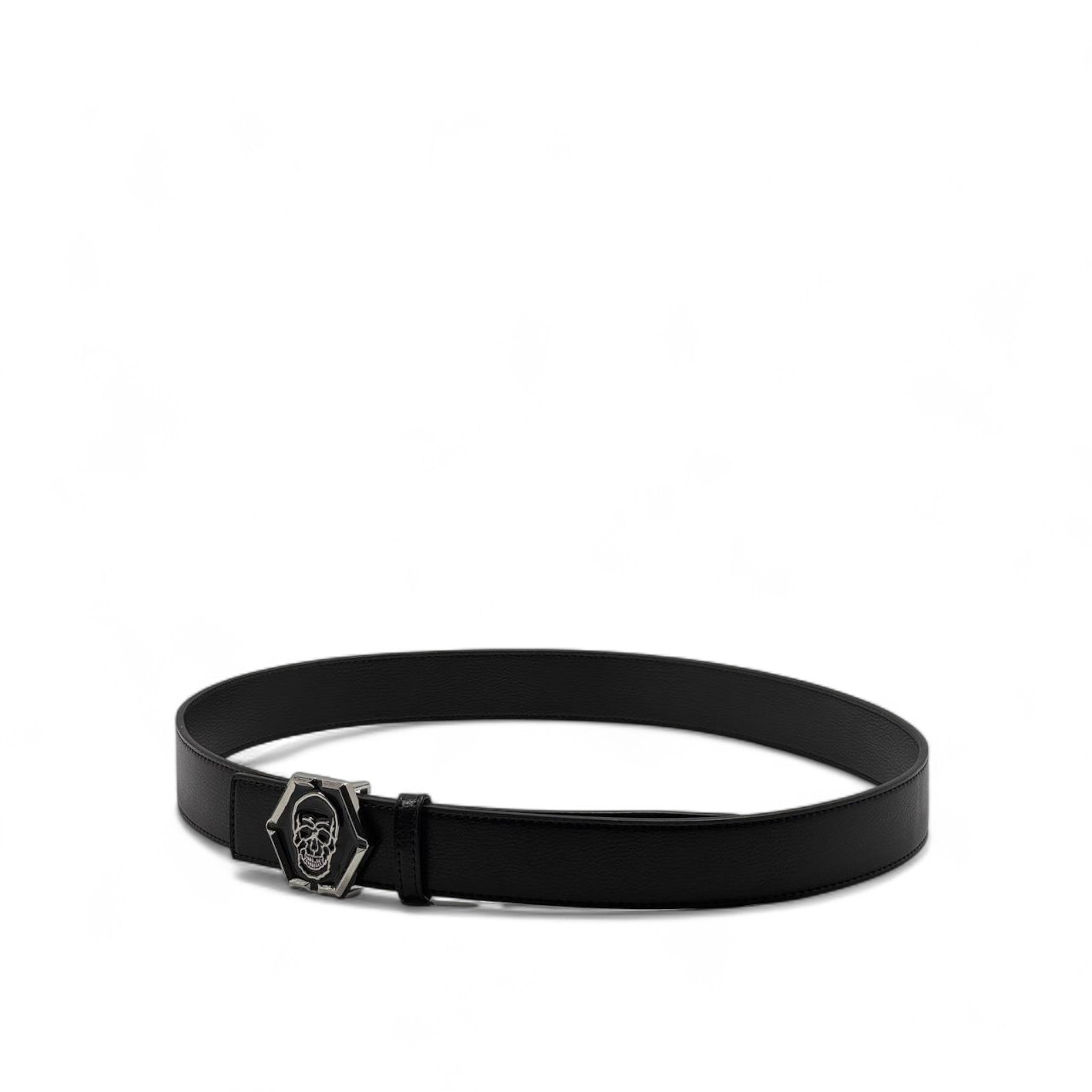 Philipp Plein Skull Belt – 125 CM 🖤 Bold Black Leather | Luxury Streetwear