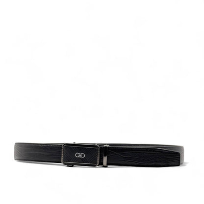 Salvatore Ferragamo Black Leather Belt – Iconic Gancini Buckle | 115CM 🖤✨