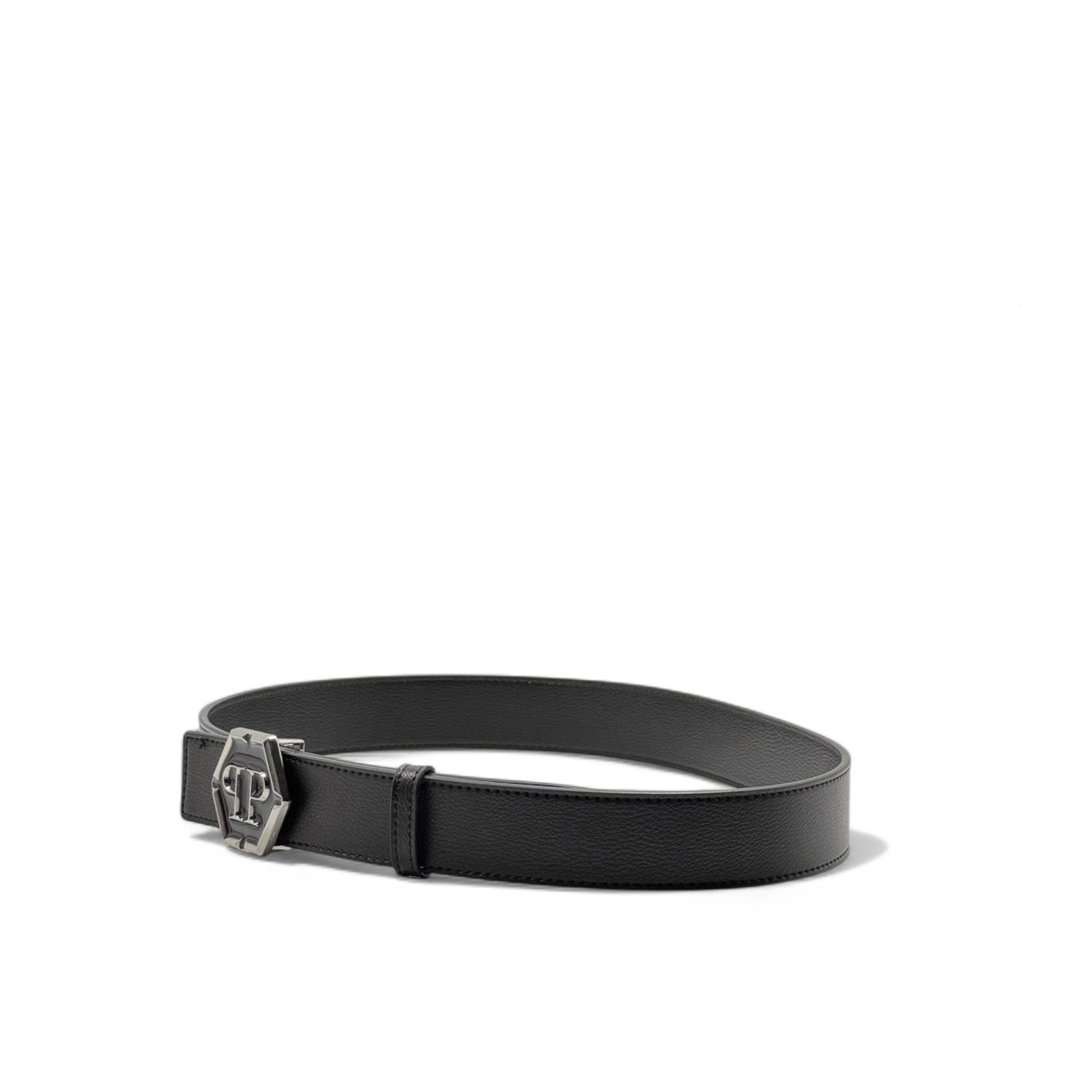 Philipp Plein Signature Hex Logo Belt – Black Leather Luxury 🖤 | 115CM