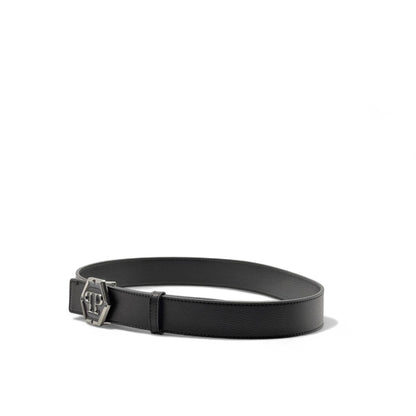 Philipp Plein Signature Hex Logo Belt – Black Leather Luxury 🖤 | 115CM