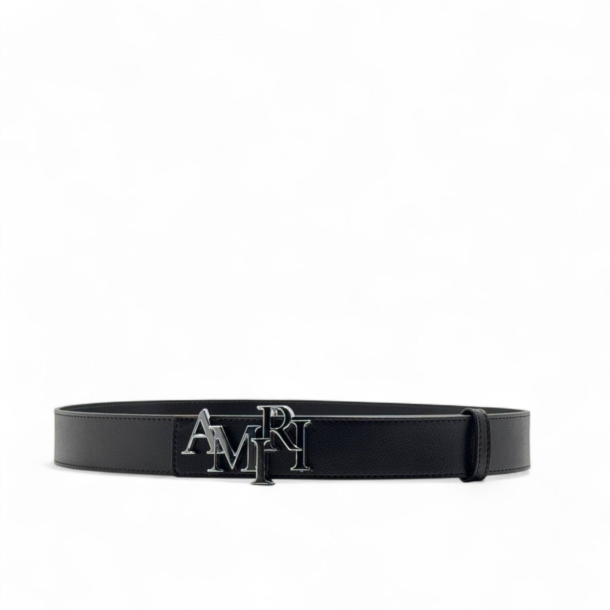 AMIRI Monogram Logo Belt – Black Leather | 115CM ✨ Luxury Streetwear