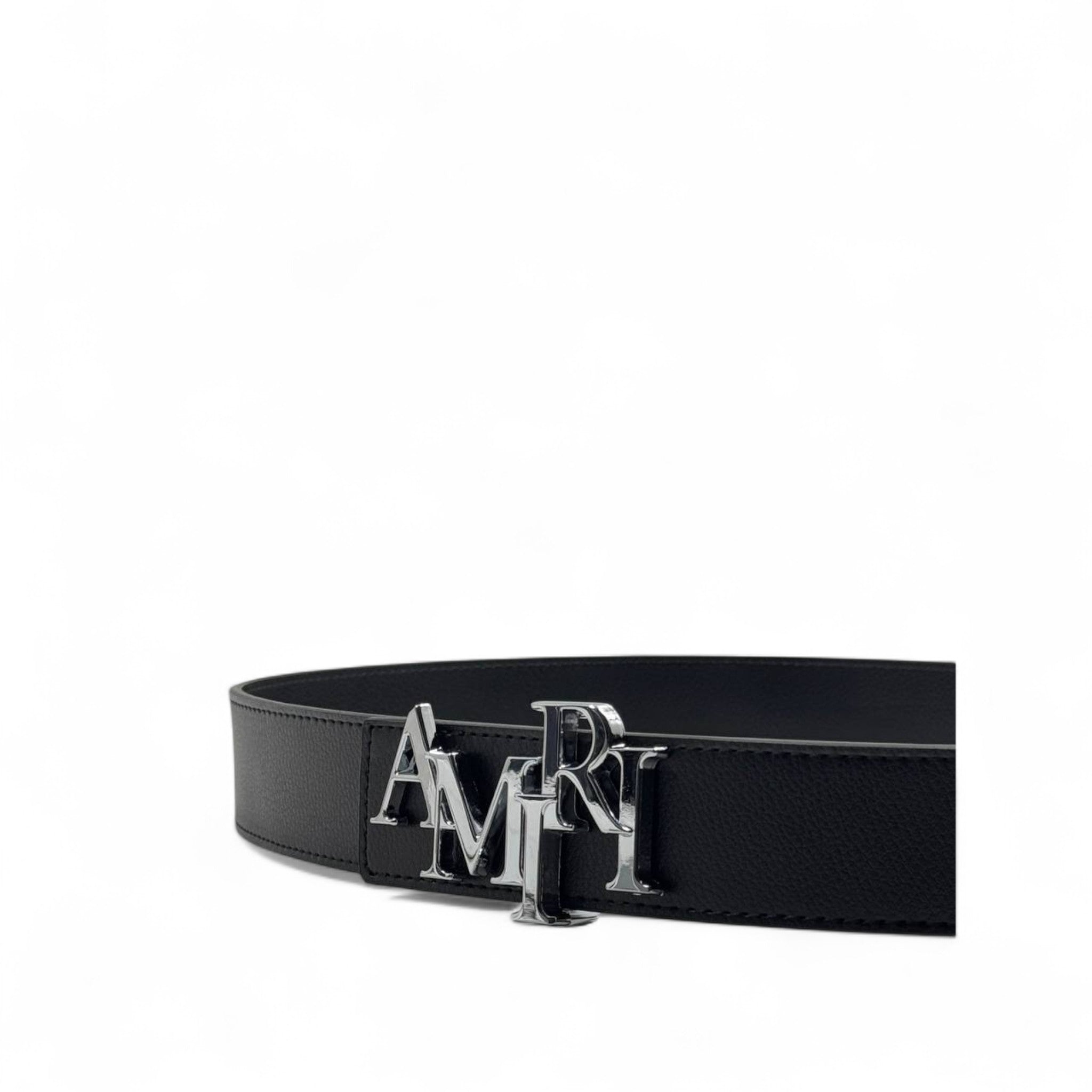 AMIRI Monogram Logo Belt – Black Leather | 115CM ✨ Luxury Streetwear