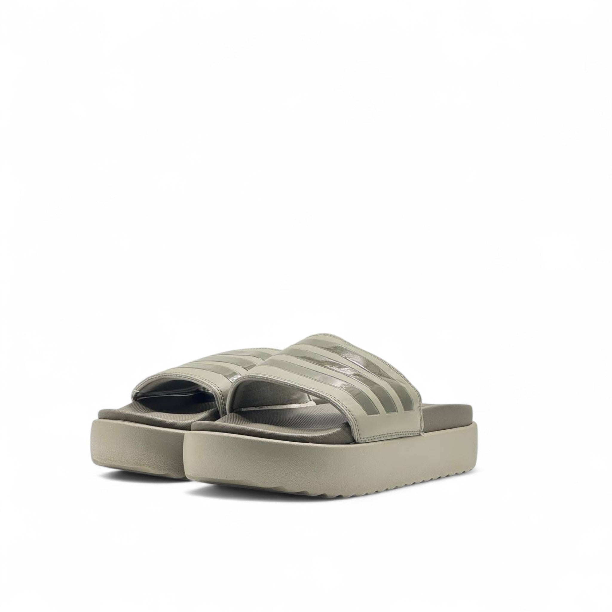 Adidas Platform Slides – Olive Green | Comfort Meets Urban Cool 🫒