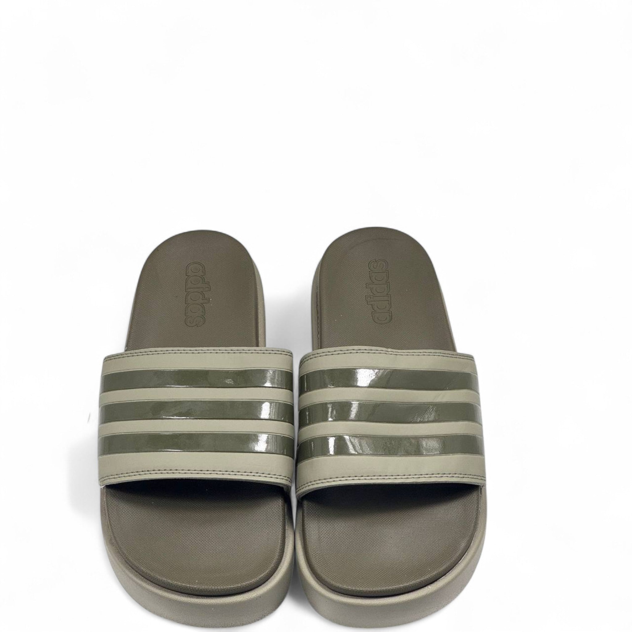 Adidas Platform Slides – Olive Green | Comfort Meets Urban Cool 🫒