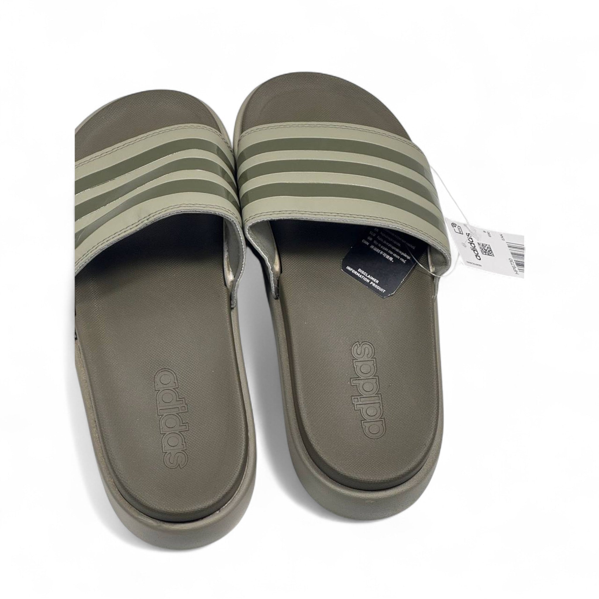 Adidas Platform Slides – Olive Green | Comfort Meets Urban Cool 🫒