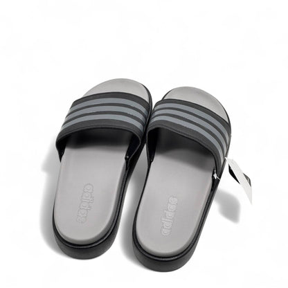 Adidas Platform Slides – Black & Grey | Sleek Everyday Comfort ⚫👟