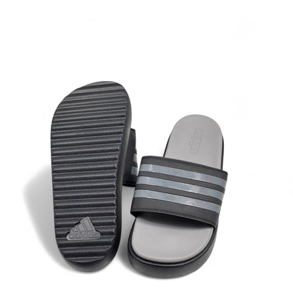 Adidas Platform Slides – Black & Grey | Sleek Everyday Comfort ⚫👟