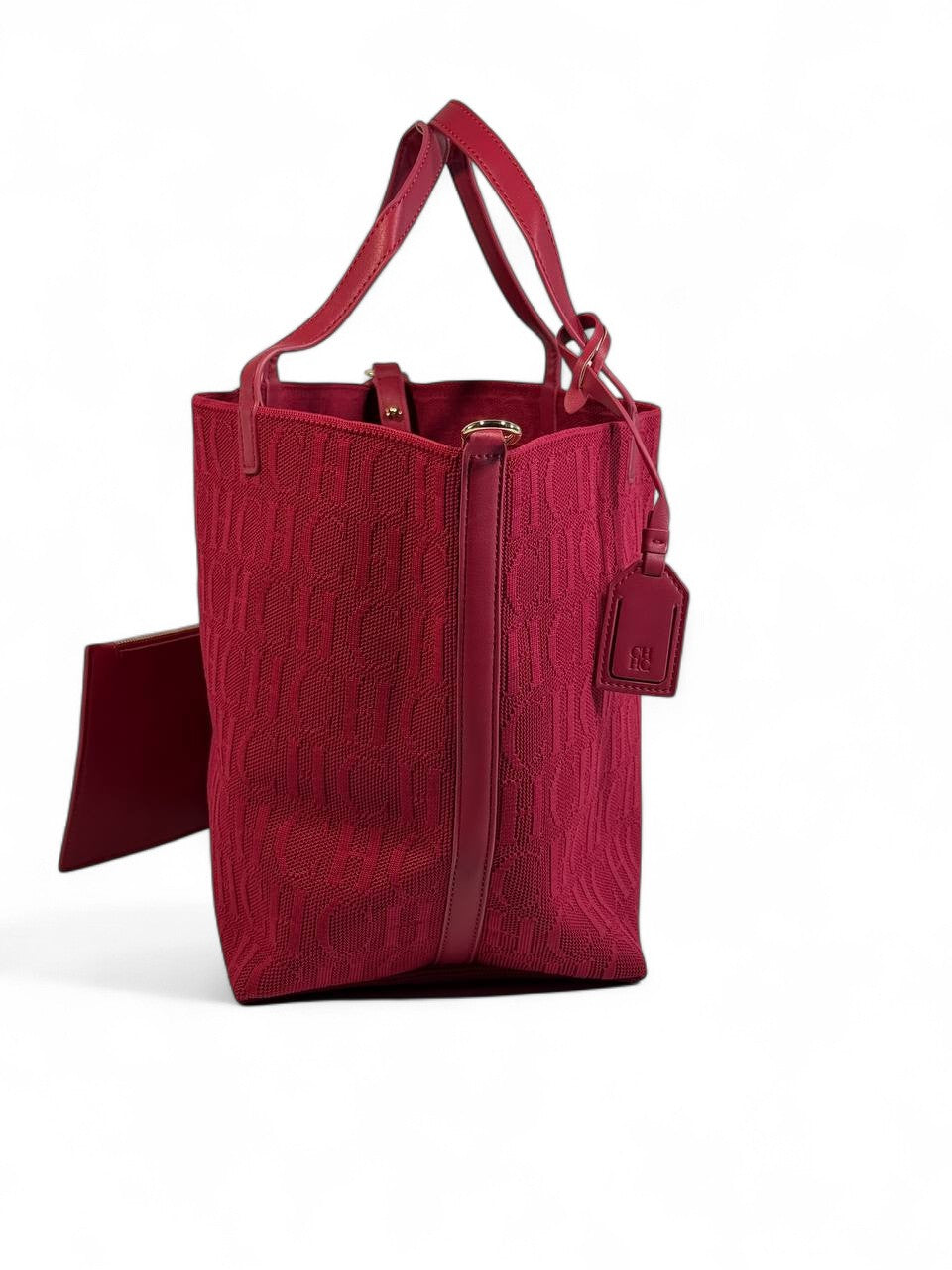 Carolina Herrera Hot Pink Signature Tote Bag with Detachable Pouch 💖 | Bold, Chic & Timeless