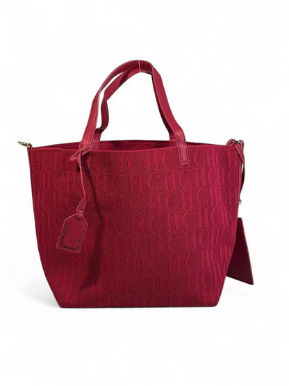 Carolina Herrera Hot Pink Signature Tote Bag with Detachable Pouch 💖 | Bold, Chic & Timeless