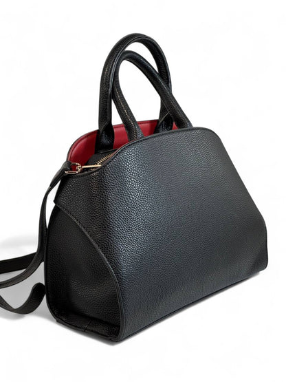 Salvatore Ferragamo Medium Black Leather Handbag 🖤 | Iconic Italian Elegance with Gancini Detail