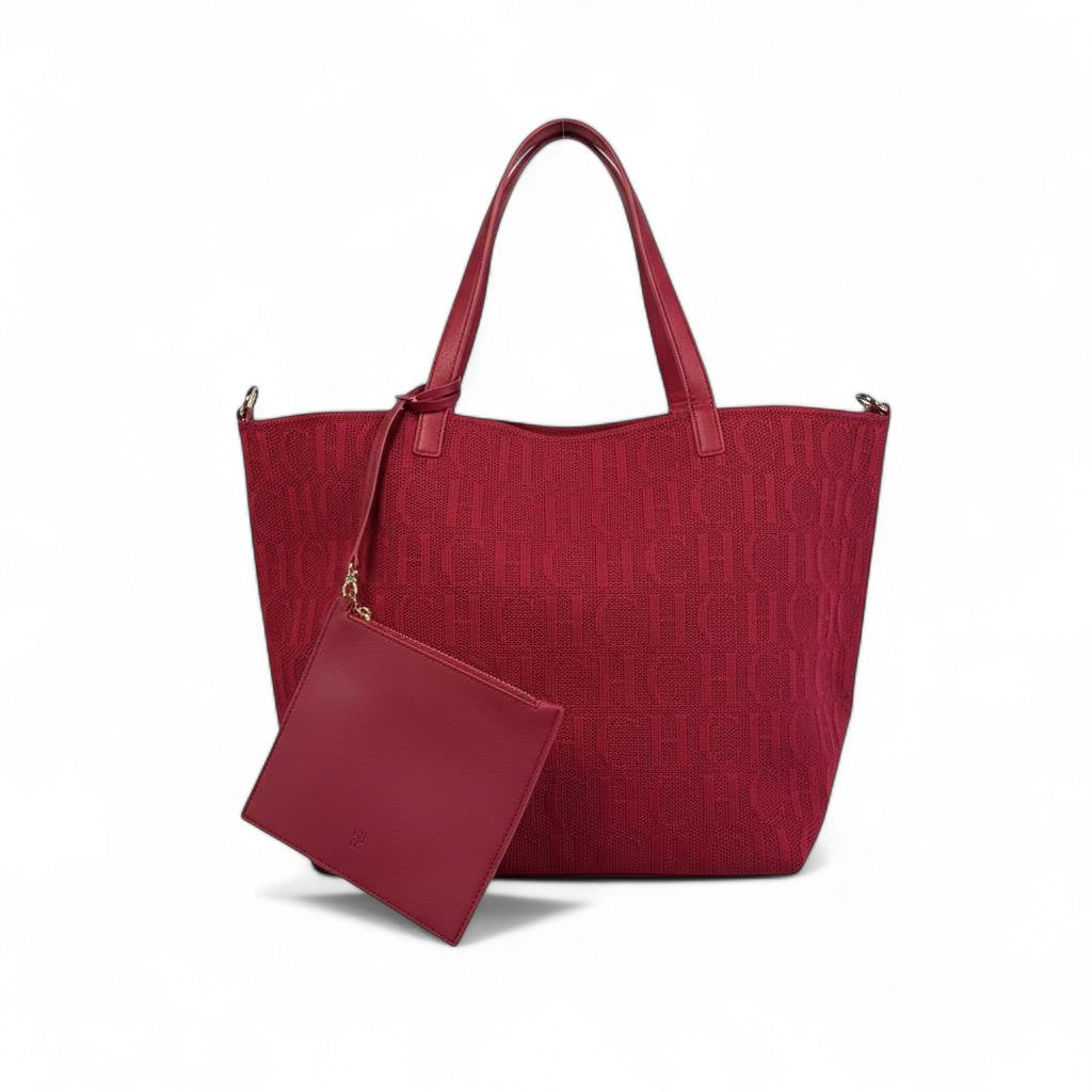 Carolina Herrera Hot Pink Signature Tote Bag with Detachable Pouch 💖 | Bold, Chic & Timeless