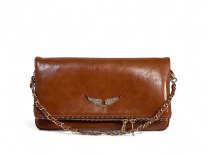 🤎 ZADIG & VOLTAIRE Cognac Luxe Leather Chain Bag 🤎