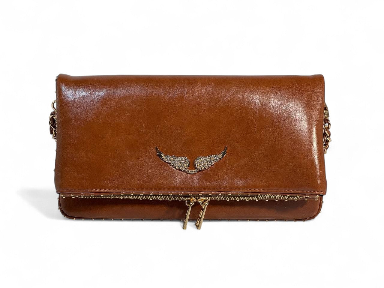 🤎 ZADIG & VOLTAIRE Cognac Luxe Leather Chain Bag 🤎