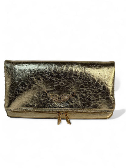 💛 ZADIG & VOLTAIRE Gold Crackle Rock Bag 💛
