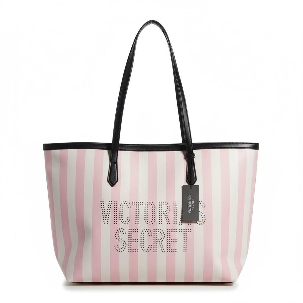 💗 Victoria’s Secret Classic Pink Stripe Tote 💗