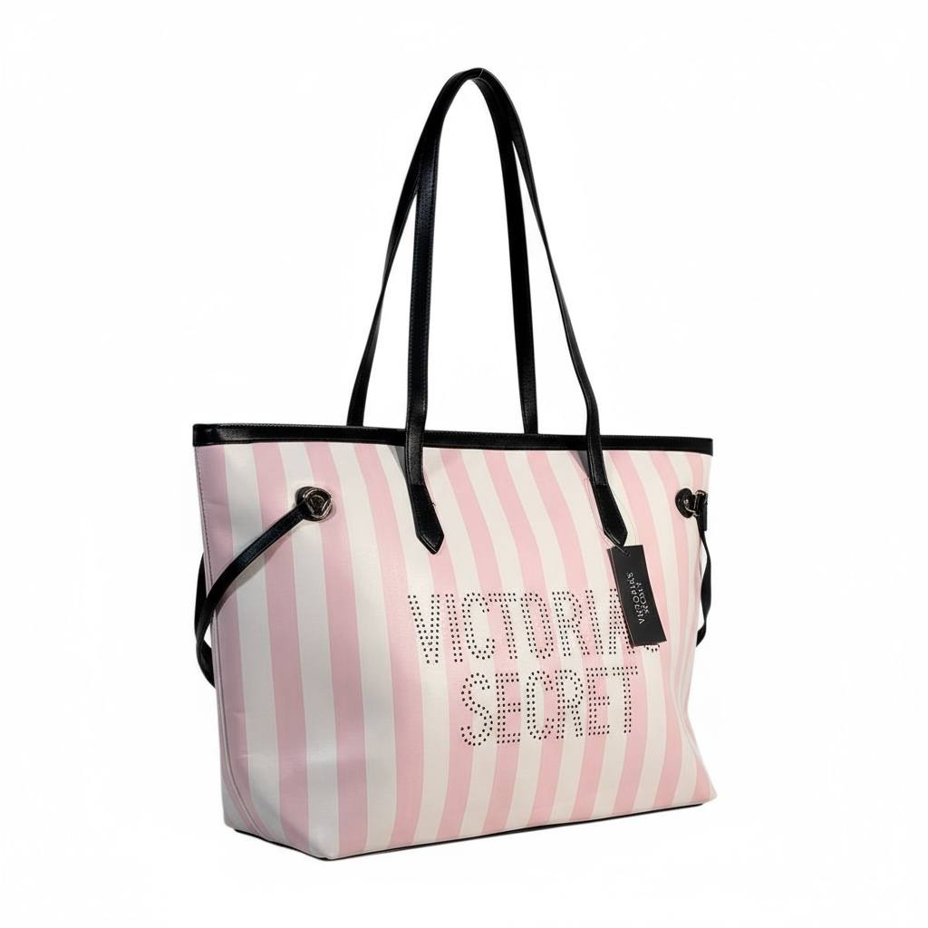 💗 Victoria’s Secret Classic Pink Stripe Tote 💗