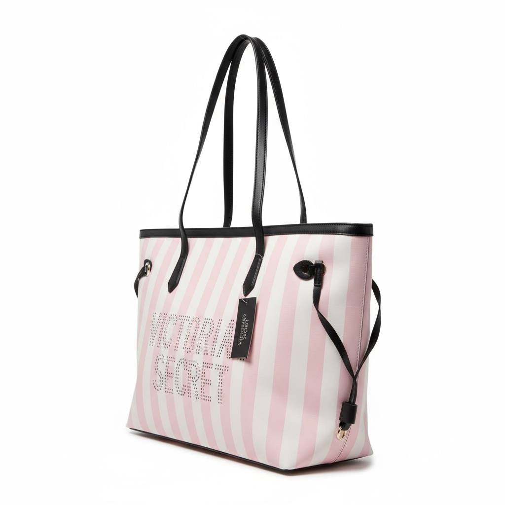 💗 Victoria’s Secret Classic Pink Stripe Tote 💗