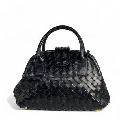 🖤 BOTTEGA VENETA-INSPIRED Intrecciato Leather Top Handle Bag — Black Edition 🖤